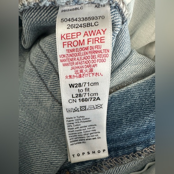 Topshop High Rise Mom Jeans - Light Blue - Size 28 - Length 28 - EUC - Picture 3 of 4